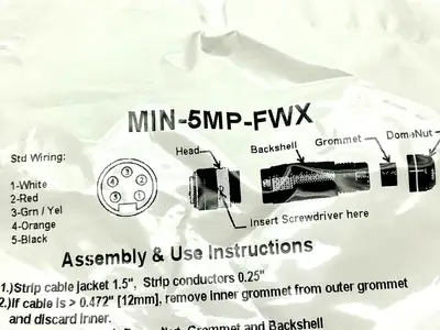 New | in-Stock Mencom Male Straight Field Wireable Connector Plug MIN Size I 5 Pole Electrical Fittings Michigan US | Maverick Industrial Sales #1395164