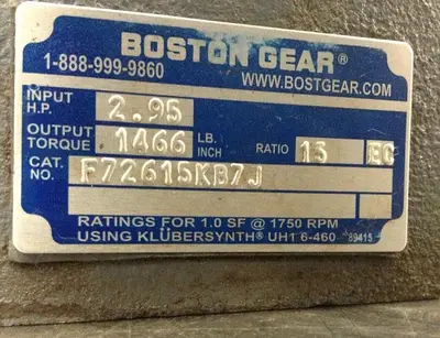 USED BOSTON GEAR F72615KB7J