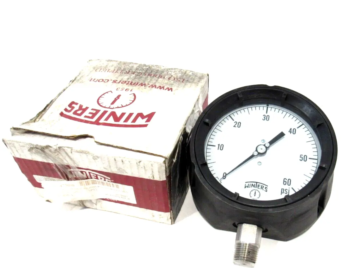 NEW WINTERS 45-1279SS-04L-0/60 PRESSURE GAUGE 451279SS04L060