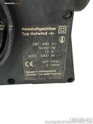 Used LEISTER TYP HOTWIND S Heaters Kentucky US | Industrial Parts R Us Inc. #1406988