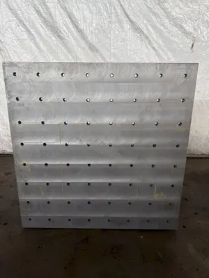 48" X 48" X 36" DRILLED & TAPPED ANGLE PLATE. STOCK # 0544726