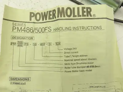 Itoh Denki PM486FS Power Moller Motorized Conveyor Roller 1.9" Dia 798mm 24VDC