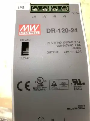 Mean Well DR-20-24 DIN Rail Power Supply 24VDC 100-120VAC 200-240VAC