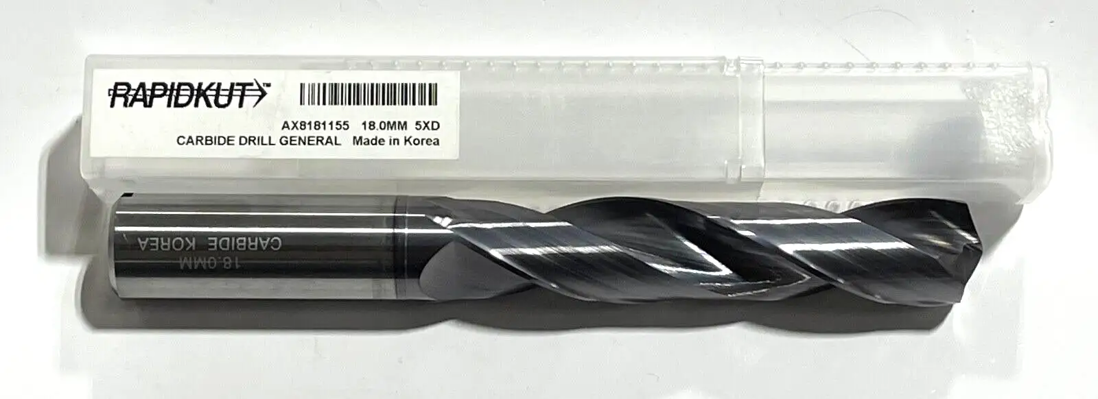 RapidKut 18mm Solid Carbide Drill 5xD TiAlN Coolant Thru High Performance 140°