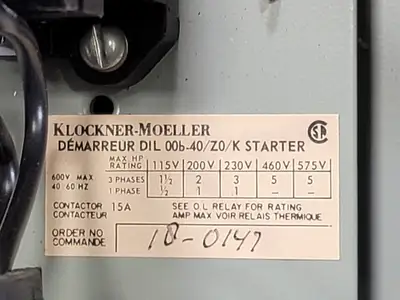 DIL-00b-40/40/z0/k Starter Control Panel