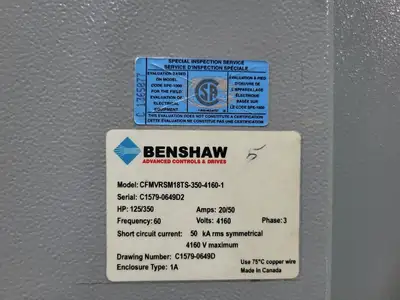 USED BENSHAW CFMVRSM18TS-350-4160-1