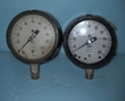 QTY. 2. U.S. GAUGE SOLFUNT 0-100 BRAZED 4" DIAL PL...