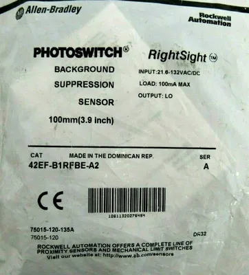 NEW ALLEN BRADLEY 42EF-B1RFBE-A2 PHOTOSWITCH SER A 42EFB1RFBEA2
