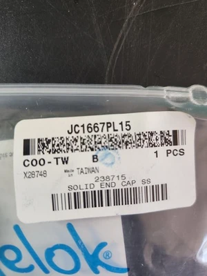 NEW Swagelok JC1667PL15