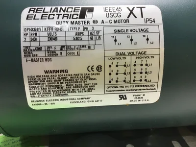 Reliance Electric P14X3241V Electric AC Motor 3450RPM 2HP 230/460V 60Hz 3PH