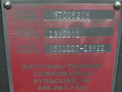National Turbine NTC05206 Multistage Centrifugal Blower 30Hp 3Ph 1300cfm