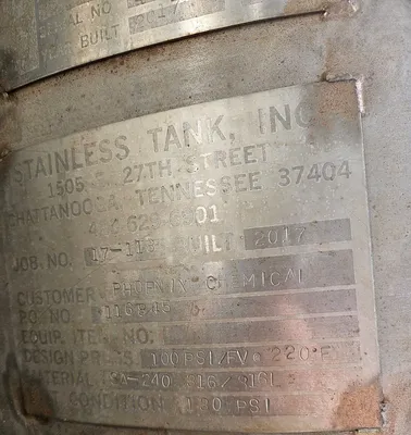 2017 STAINLESS TANK, INC. 450 Gallon 316L Full Vacuum Vessel VESSELS (Pressure rated tanks) | EcReCon Inc (8)