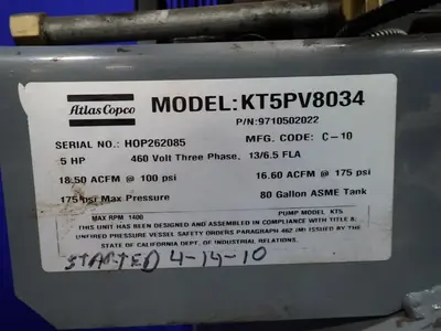 USED ATLAS COPCO KT5PV8034