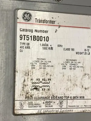 Used GE 9T51B0010 Miscellaneous Equipment (Electrical & Power) | Surplus Asset Holdings #1195008