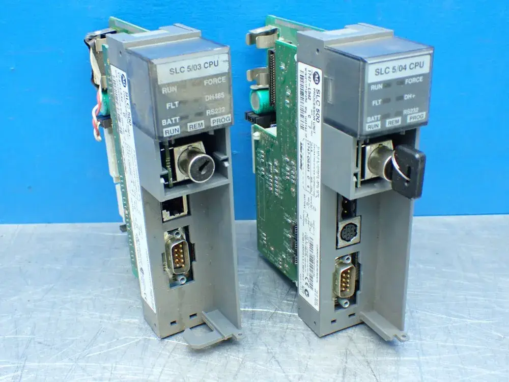 Allen-bradley Siers C, Series D 2pcs Slc 500 Processor Lot 1747-l532 & 1747-l542