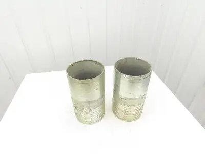 8" Coupler Mender Barbed Galvanized Steel Fitting Lot of 2