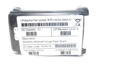BOX OF 2 NEW SYMBOL BTRY-MC9X-26MA-01 BATTERIES BTRYMC9X26MA01