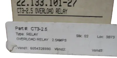NEW SPRECHER+SCHUH CT3-12 OVERLOAD RELAY CT3-12-2.5 CT312