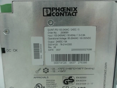 USED PHOENIX CONTACT QUINT-PS-100-240AC/24DC/5