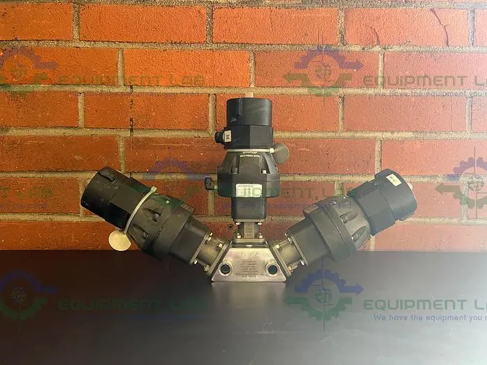 Used LOT OF 3-  ITT PURE FLO 9920 DIAPHRAGM VALVE W/ 4- WAY 3/4" SANITARY FITTINGS Valves/Fittings California US | Equipment Lab #485603