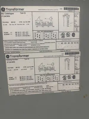 75 KVA 600 to 208/120Y Isolation Multi-tap Transformer
