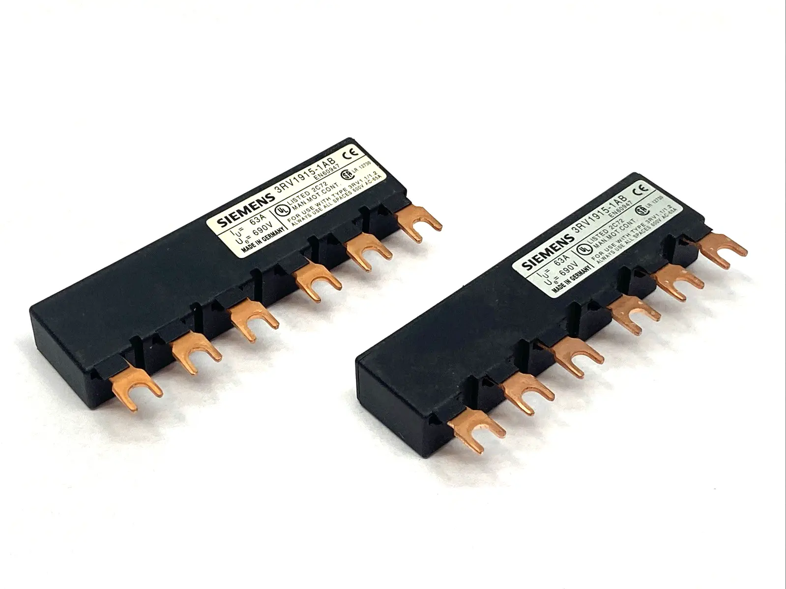 New | in-Stock Siemens Busbar 3-Phase Modular Spacing 45mm for 2 Switches LOT OF 2 Circuit Breaker Parts Michigan US | Maverick Industrial Sales #1401838