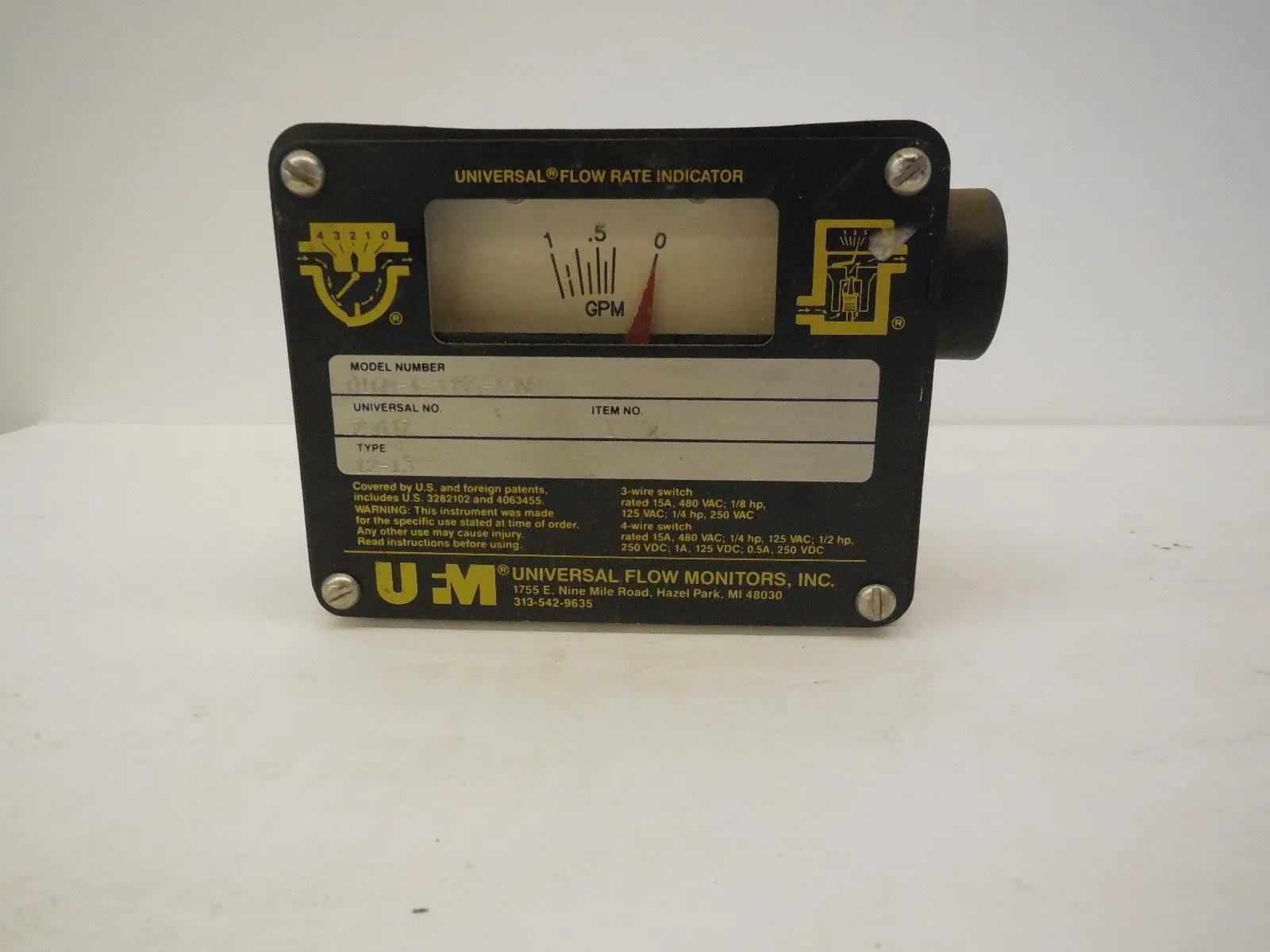 NEW UNIVERSIAL FLOW MONITORS 01GM-4-335S-A3NR FLOW RATE INDICATOR 01GM4335SA3NR