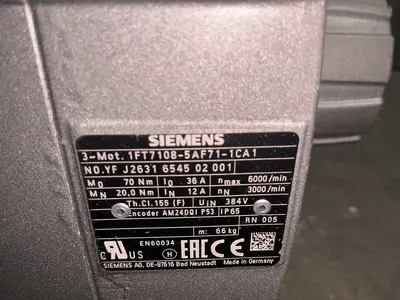 Used SIEMENS 1FT71085AF711CA1 Motors (misc) Ohio US | HGR 24 #1352658