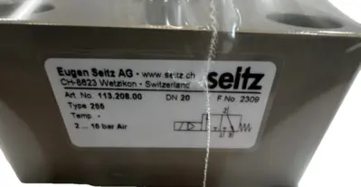 NEW EUGEN SEITZ AG 113.208.00 PNEUMATIC VALVE TYPE 255 DN 20 2-16 BAR 11320800