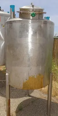 Tank, 300 Gallon, S/st, 42" x 48", DT/DB, Single Wall #5991158