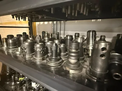 150PC CNC TOOLING LOT: CAT40/50, BT40/50, HSK63, COLLET, END MILL, SHRINK-FIT, BORING HEADS