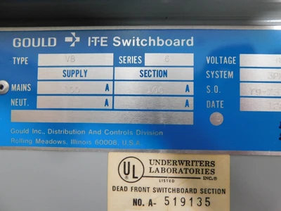 Used Gould _UNKNOWN_ Electrical Panels Ohio US | Equipment Recovery Corp. #1330738