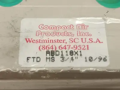 ABD118X1 | Compact Air Products  Pneumatic Cylinder 1-1/8" Bore 1" Stroke - New
