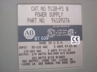 Allen Bradley 5120-P1 Pyramid Power Supply Module Series B Used