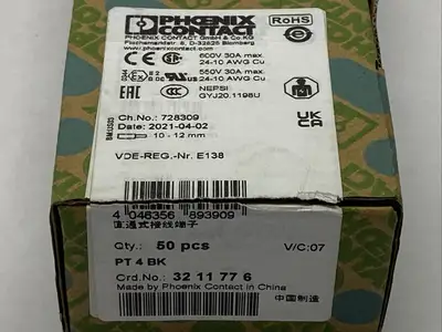 PT 4 BK,3211776 | Phoenix Contact PT 4 BK Feed-Through Terminal Blocks Black 3211776 LOT OF 47 - New Other