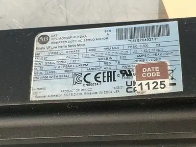 USED ALLENBRADLEY VPLA0633FPJ12AA