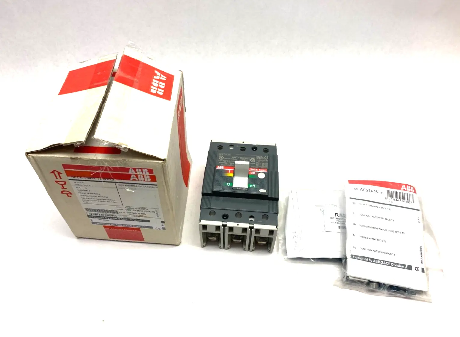 New | in-Stock ABB Molded Case Circuit Breaker 3-Pole SACE TMAX T3 S 225 Circuit Breakers Michigan US | Maverick Industrial Sales #1481544