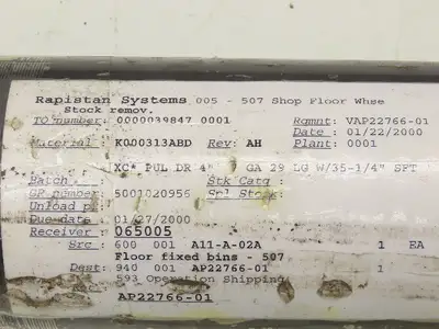 Rapistan K000313ABD Belt Conveyor Steel Drive Pulley 4" Dia 29"W