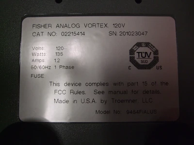 USED FISHER SCIENTIFIC 9454 FIALUS