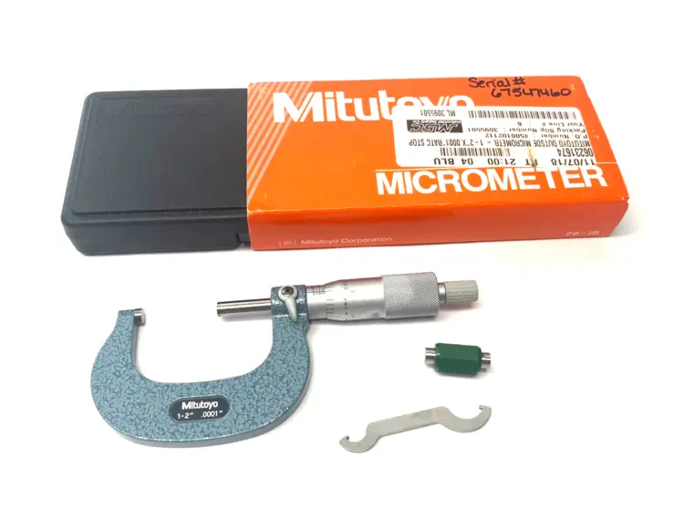 Used MITUTOYO OUTISDE MICROMETER 1-2" RATCHET STOP M120-2"MA Misc Industrial Equipment | Maverick Industrial Sales #1108233