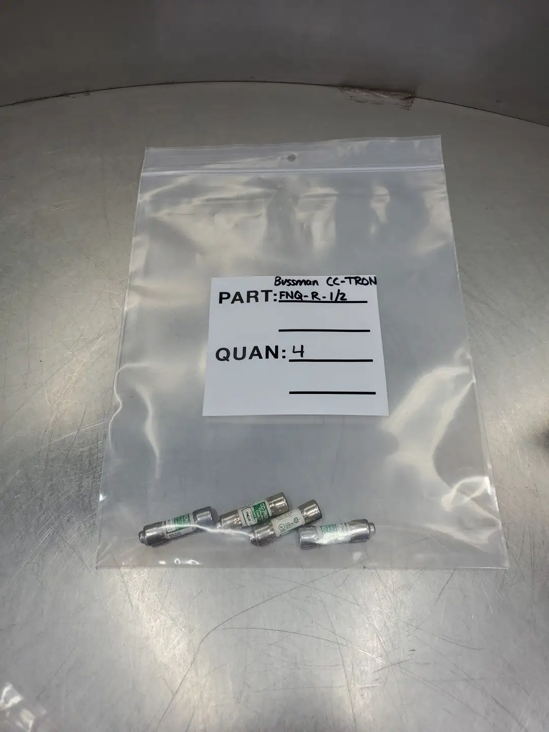USED Bussmann FNQ-R-1/2 CC-Tron Fuse, 600VAC, 1/2A, Lot of 4
