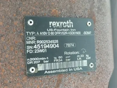 Used Bosch Rexroth R902534928, A A10V O 60 DFR1/52R-VSD61N00-SO547 Hydraulic Pumps Michigan US | Maverick Industrial Sales #1468096