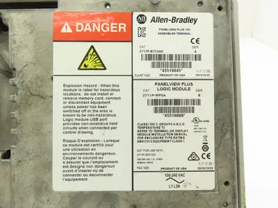 Allen Bradley 2711P-B7C4A8 PanelView Plus 700 Graphic Touch Terminal 2711P-RDB7C