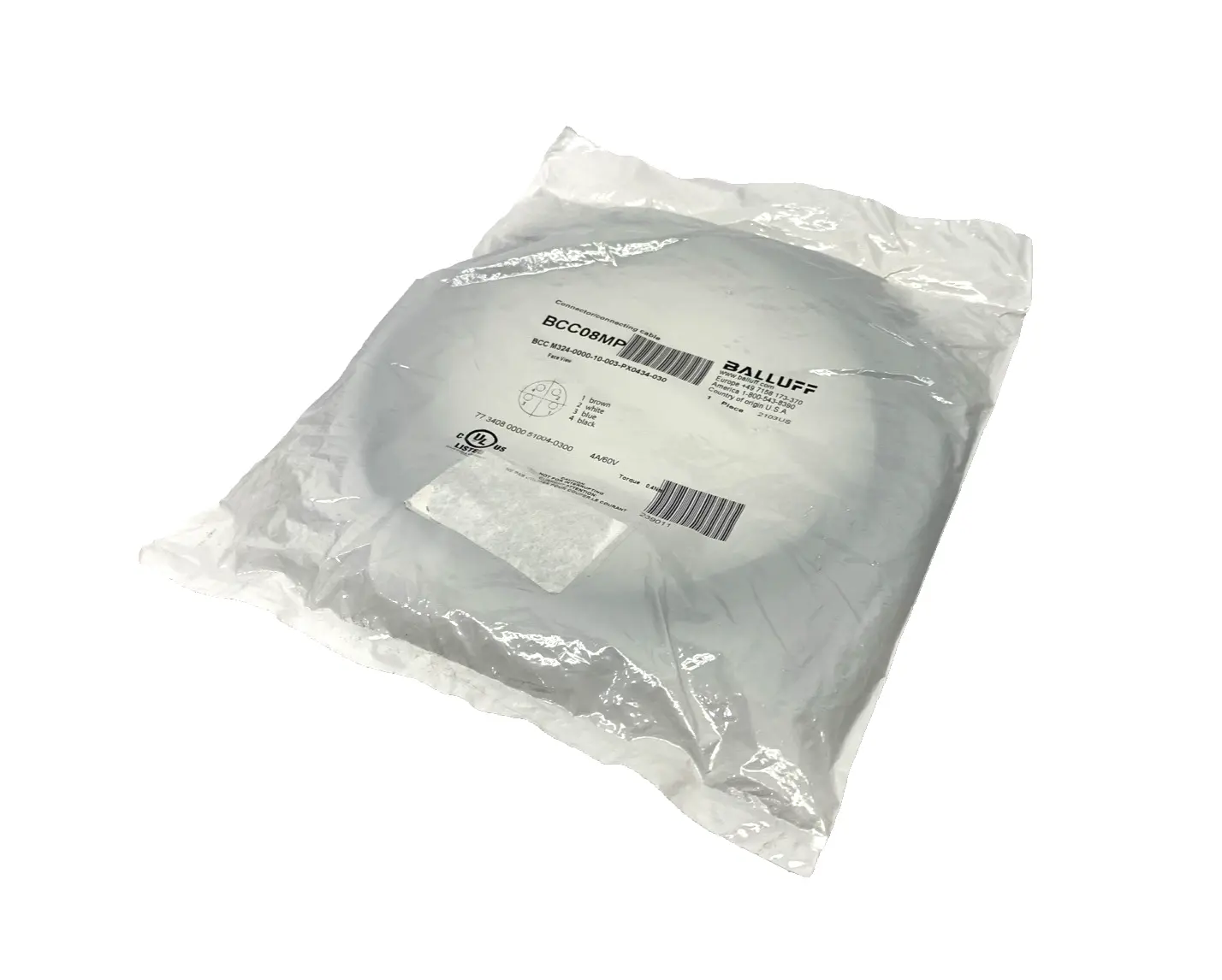 Balluff BCC08MP Cordset M8 4-Pin Female 3m BCC M324-0000-10-003-PX0434-030 - New