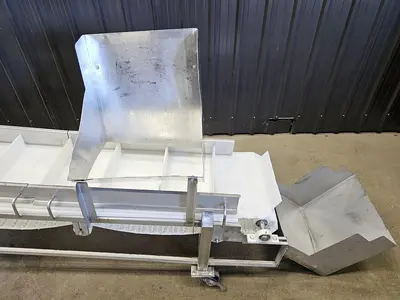 Used Belt Conveyor, 14’’ Wide X 160’’ Long, Cleated Belt