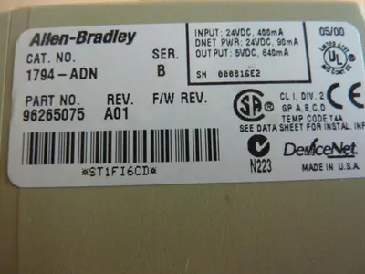 USED ALLEN BRADLEY 1794-ADN SER B
