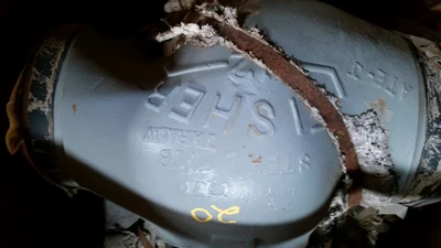 Fisher 12" X 6" 600 Class, WCB Steel Butt Weld Control Valve