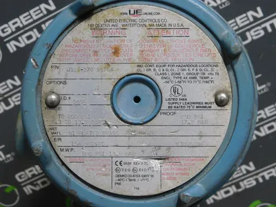 United Electric J120-270 95764 Pressure Switch 15A 480VAC 200 PSI MWP Used