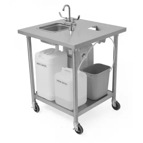 Eagle Group PHSE-S-H 34 7/8"H Portable Sink w/ 6"D Bowl, Hot Water