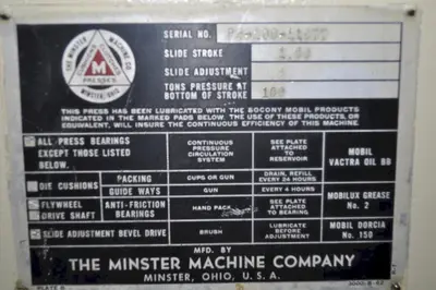 USED MINSTER P2-100
